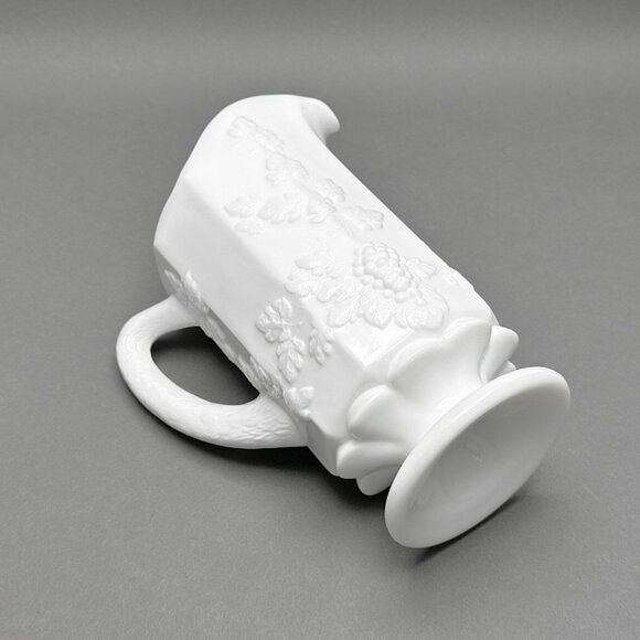 Vintage Westmoreland Milk Glass Pitcher With Embossed Grapes And Vines Detail - Picture 8 of 10